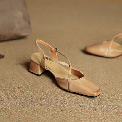Clover | Women's Vintage Low Block Heel Sandals
