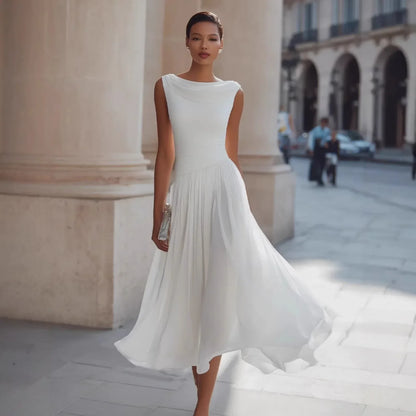Hilda | Women's Elegant Pleated Midi Dress