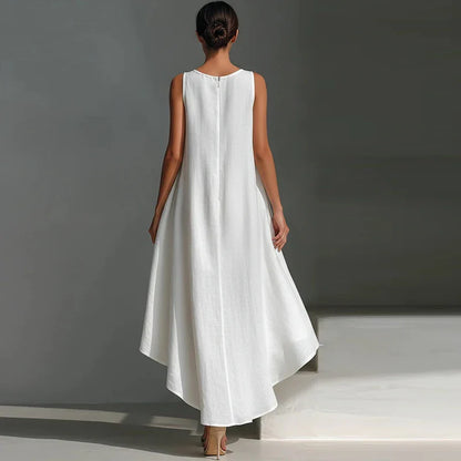 Carley | Women's Sleeveless Asymmetrical Maxi Dress