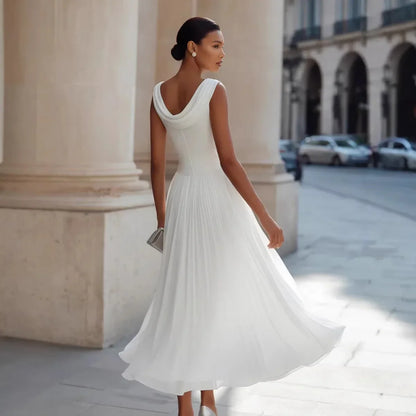 Hilda | Women's Elegant Pleated Midi Dress