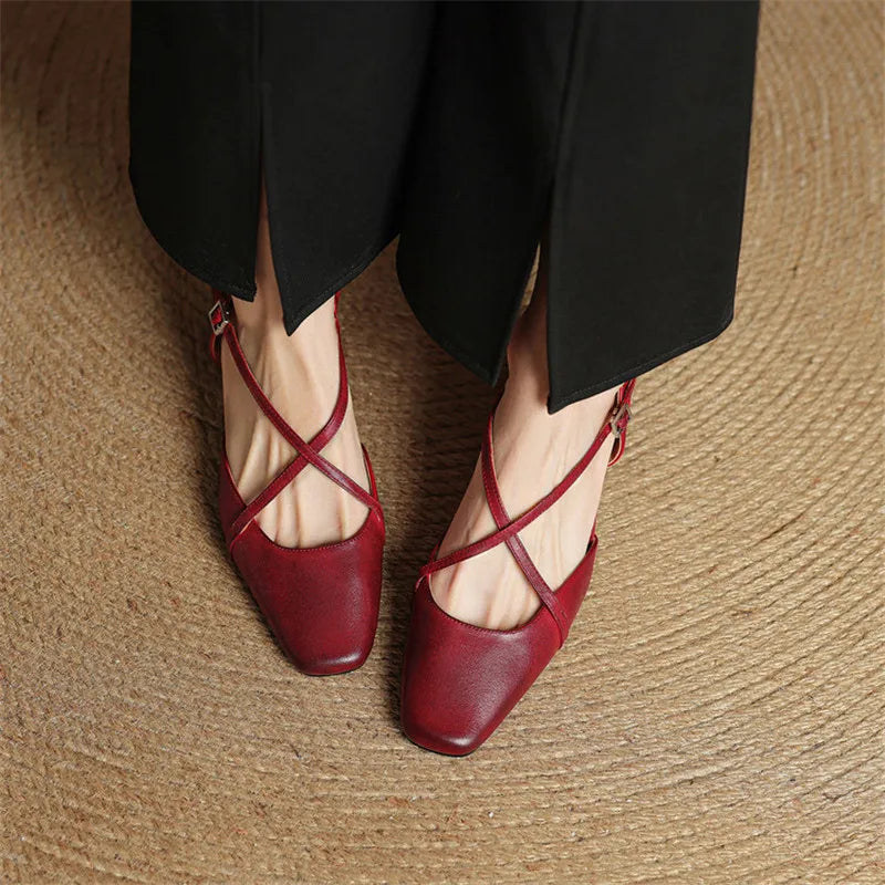 Clover | Women's Vintage Low Block Heel Sandals