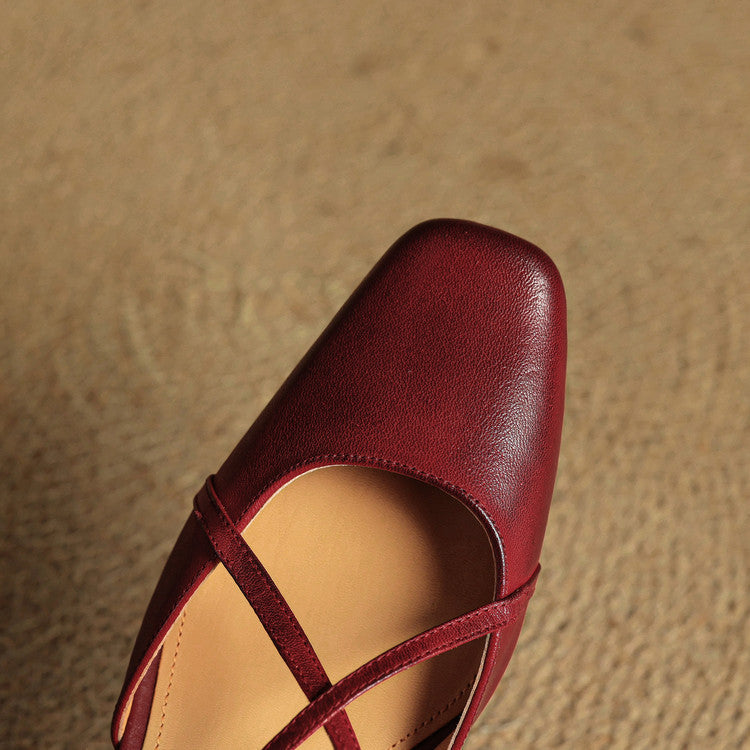 Clover | Women's Vintage Low Block Heel Sandals