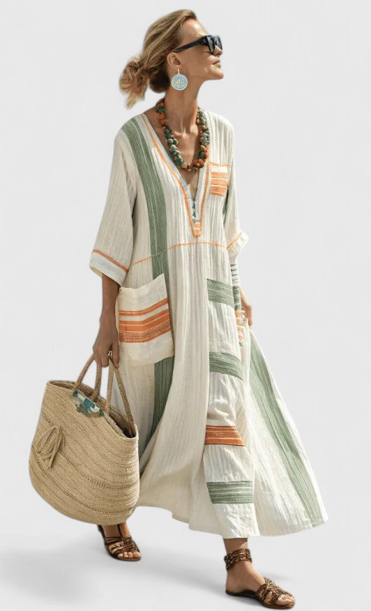 Sydney | Women's Oversized Striped Kaftan Dress