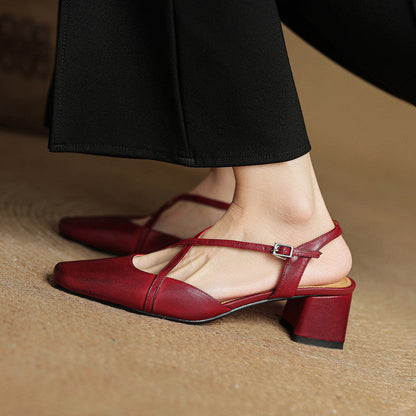 Clover | Women's Vintage Low Block Heel Sandals