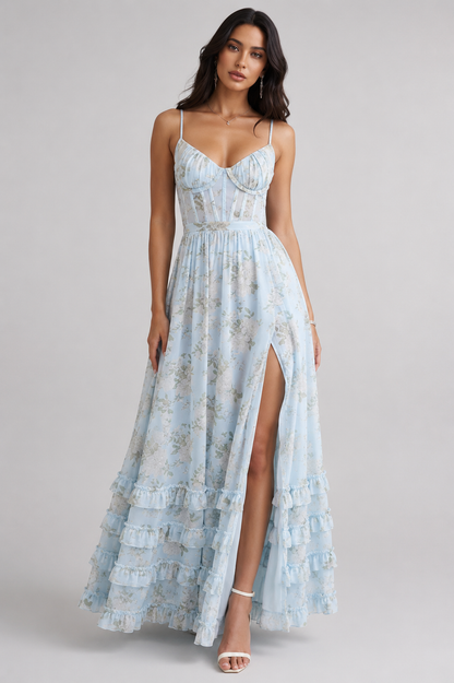 Ava | Women's Floral Maxi Dress With Side Slit
