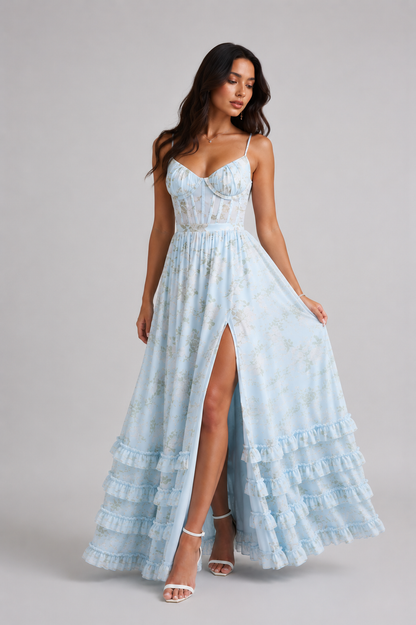 Ava | Women's Floral Maxi Dress With Side Slit