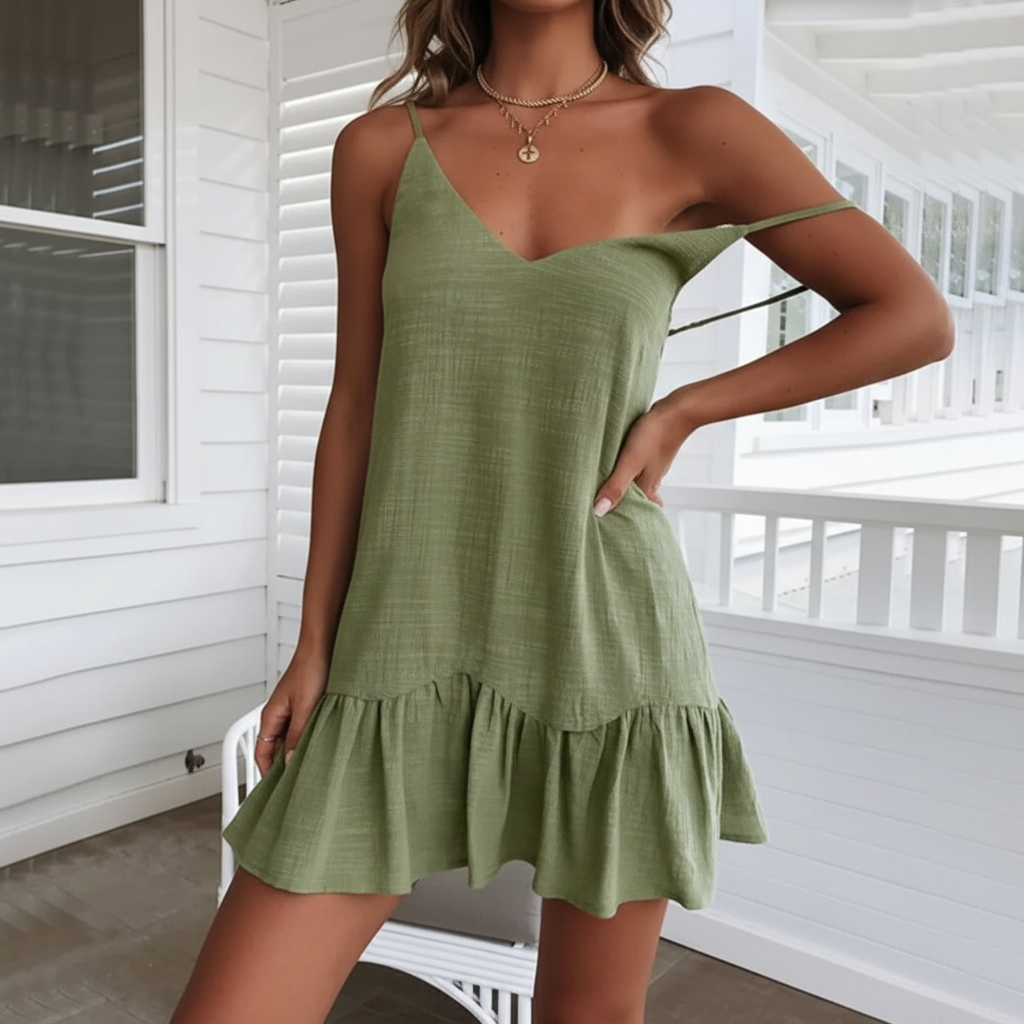 Genevieve | Women's Summer Ruffle Mini Dress