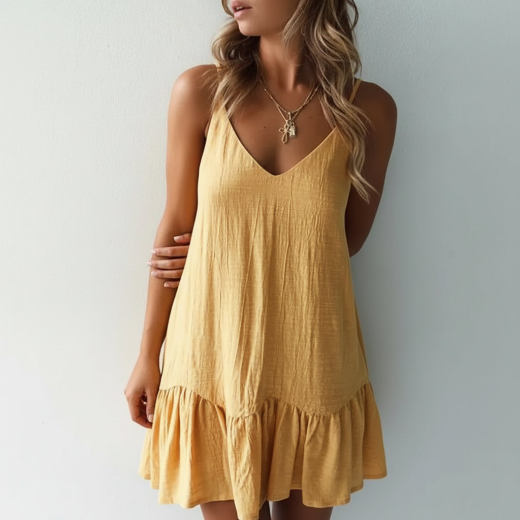 Genevieve | Women's Summer Ruffle Mini Dress