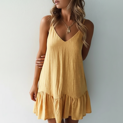 Genevieve | Women's Summer Ruffle Mini Dress