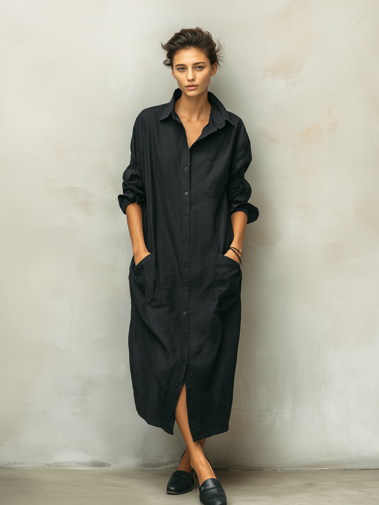 Tiffany | Women's Summer Linen Button-Front Dress