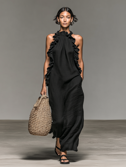 Megan | Women's Minimalist Sleeveless Maxi Dress