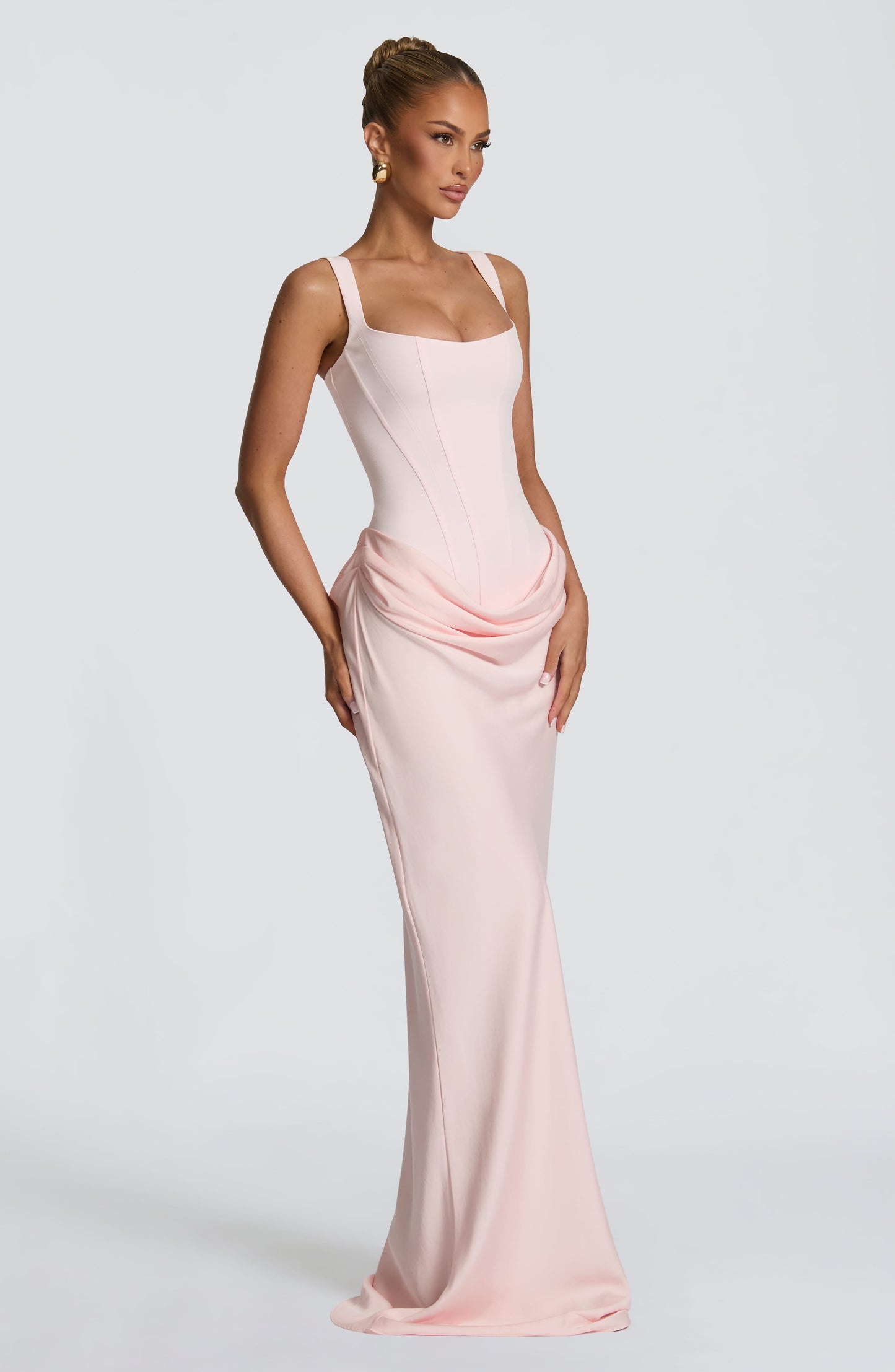 Zinnia | Women's Elegant Draped Square Neck Dress