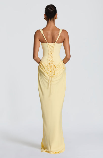 Zinnia | Women's Elegant Draped Square Neck Dress