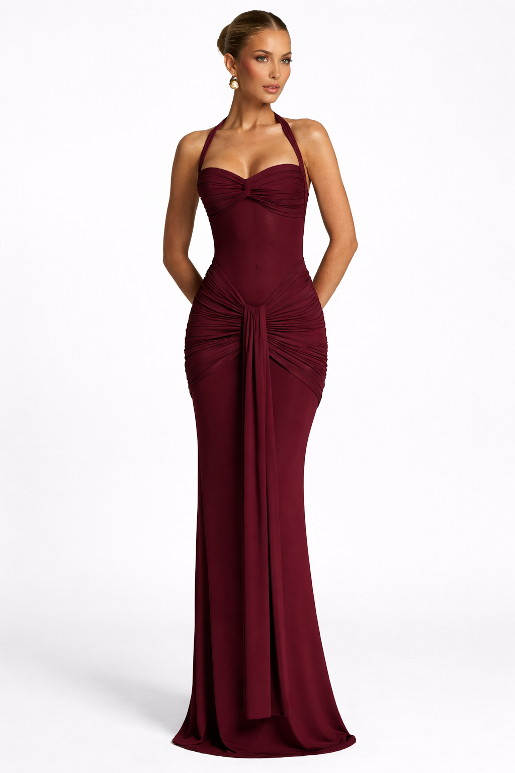 Maple | Women's Halter Neck Evening Maxi Dress
