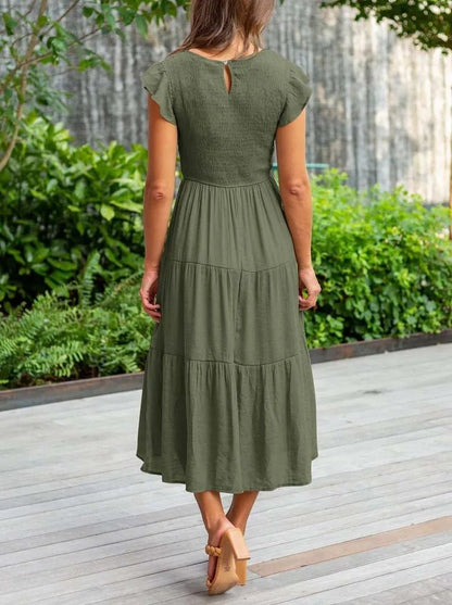 Ruby | Women's Casual Ruffled Sleeve Midi Dress
