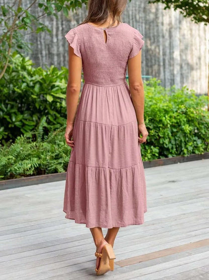 Ruby | Women's Casual Ruffled Sleeve Midi Dress