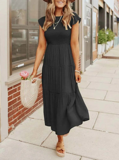 Ruby | Women's Casual Ruffled Sleeve Midi Dress