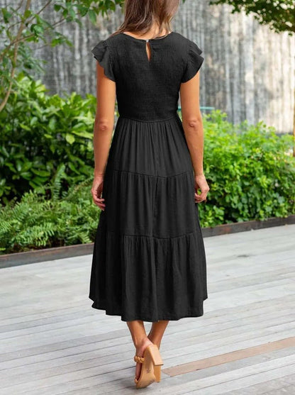 Ruby | Women's Casual Ruffled Sleeve Midi Dress