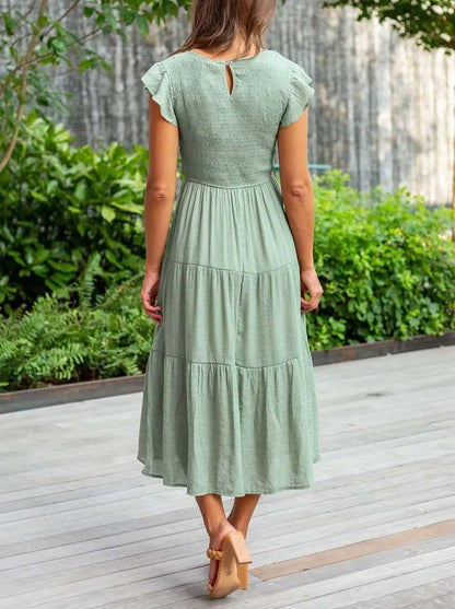 Ruby | Women's Casual Ruffled Sleeve Midi Dress
