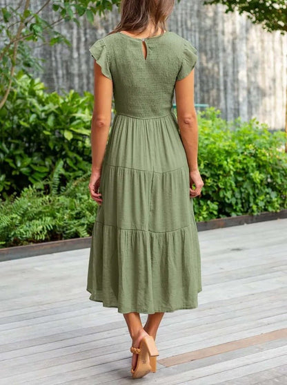 Ruby | Women's Casual Ruffled Sleeve Midi Dress