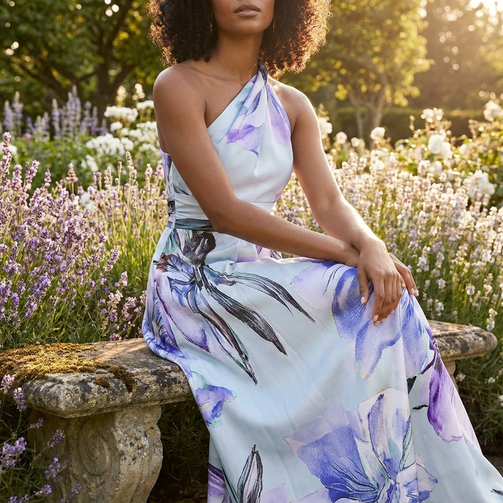 Adeline | Women's Floral Halterneck Maxi Dress