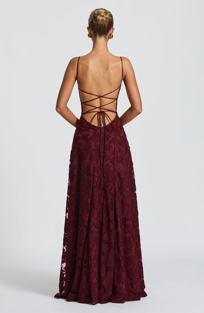 Remi | Women's Elegant Embroidered Maxi Evening Dress