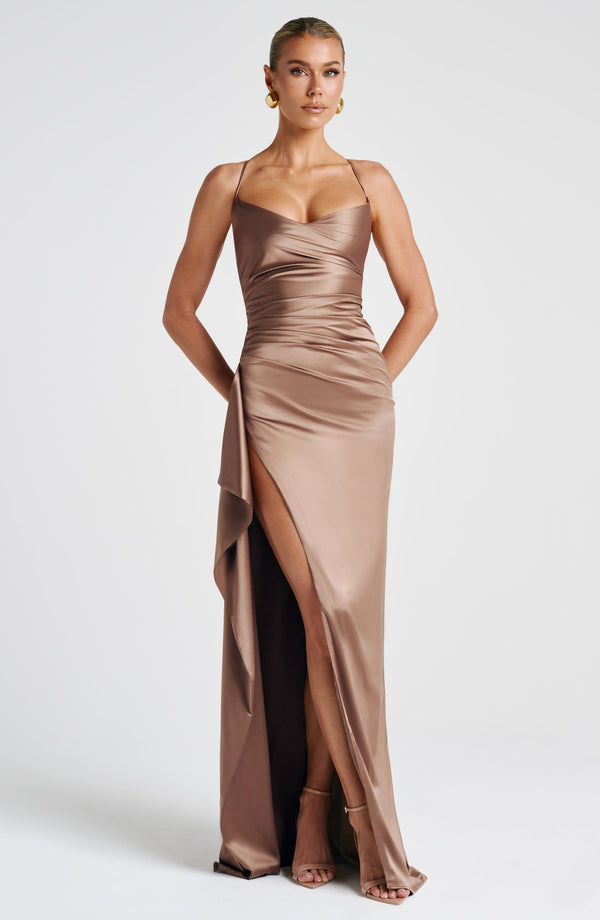 Eleanor | Women's Evening Sleeveless Satin Dress