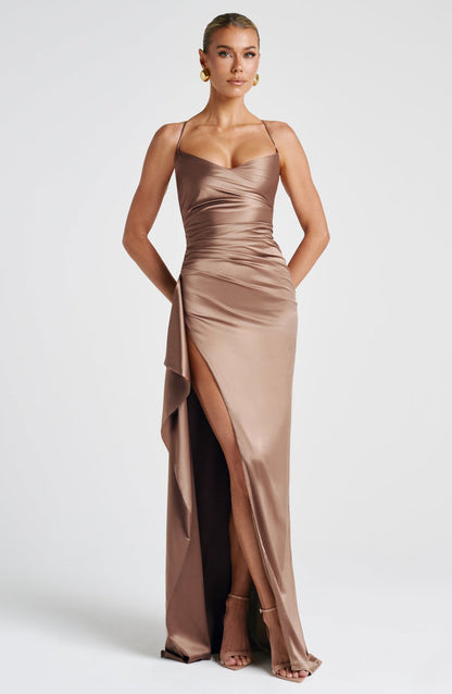 Eleanor | Women's Evening Sleeveless Satin Dress
