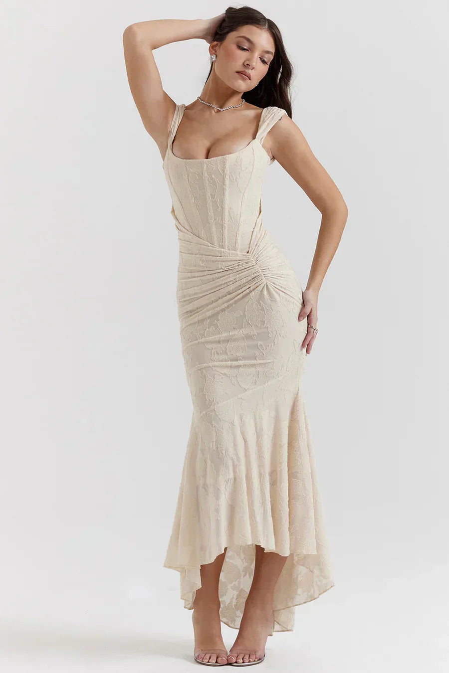 Briar | Women's Embroidered Asymmetrical Wedding Guest Dress