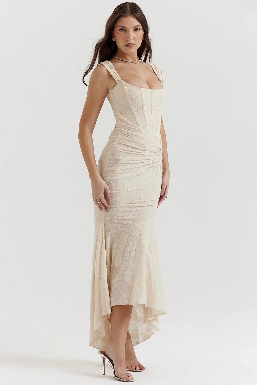 Briar | Women's Embroidered Asymmetrical Wedding Guest Dress