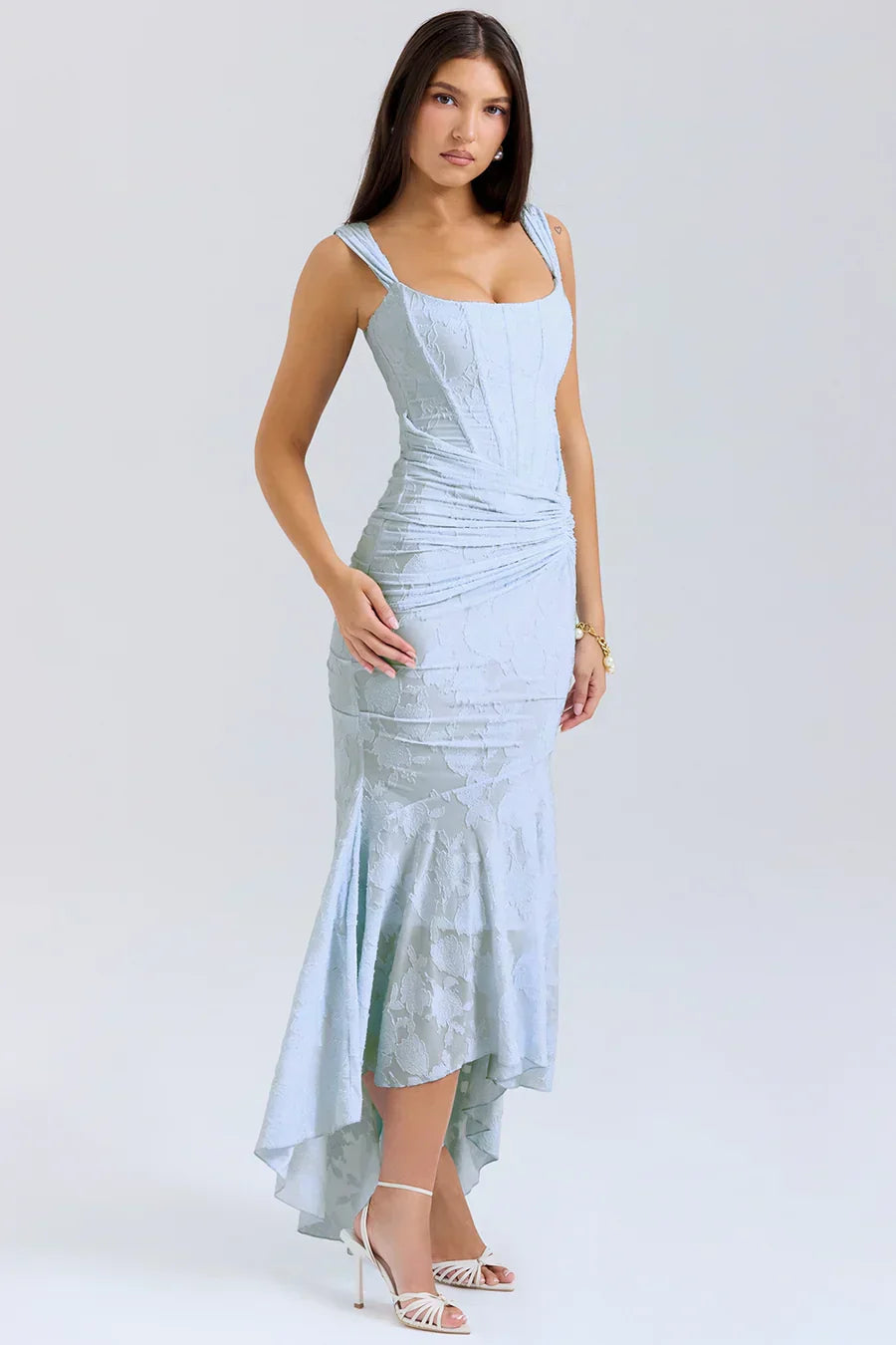 Briar | Women's Embroidered Asymmetrical Wedding Guest Dress