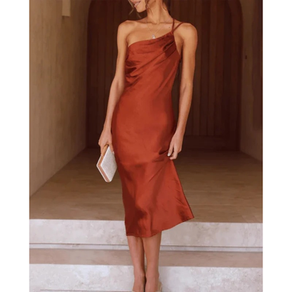 Margot | Women's Evening One Shoulder Satin Dress