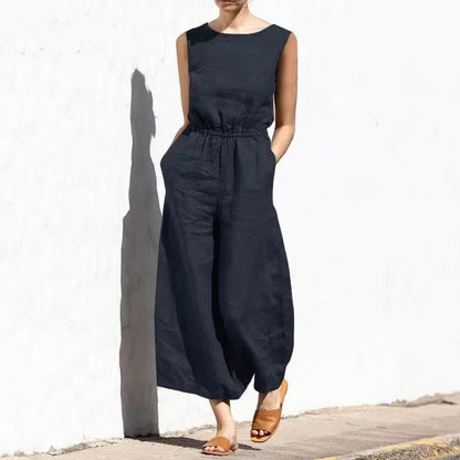 Maeve | Women's Linen Sleeveless Jumpsuit