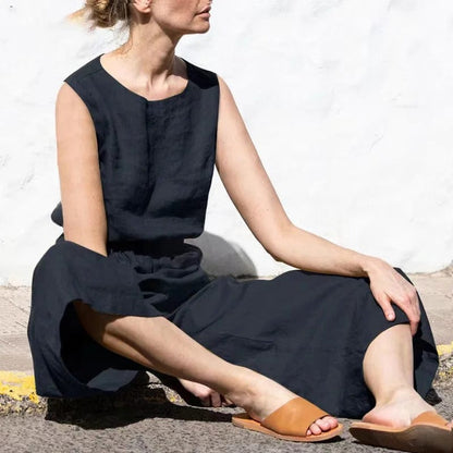 Maeve | Women's Linen Sleeveless Jumpsuit