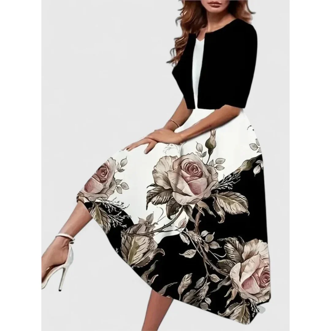 Schwarz mit Blumenmuster