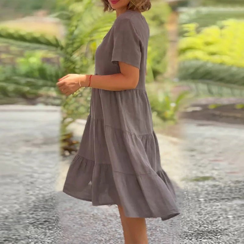 Kylie | Women's Linen V-neck Midi Dress