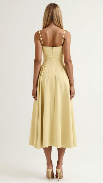 Nadia | Women's Elegant A-line Corset Midi Dress