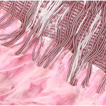 Daisy | Women's Festive Feather Cocktail Dress