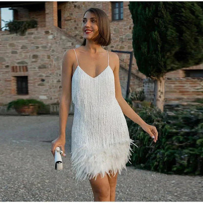 Daisy | Women's Festive Feather Cocktail Dress