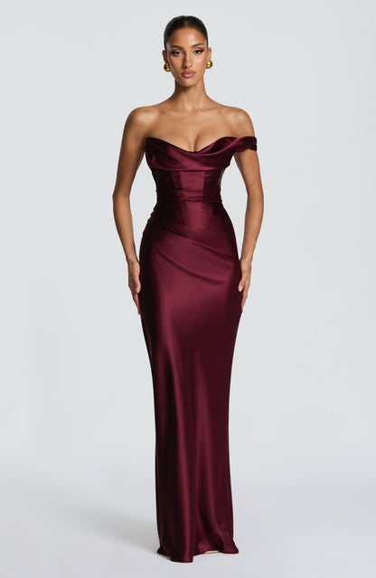 Evelyn | Women's Evening One Shoulder Satin Dress
