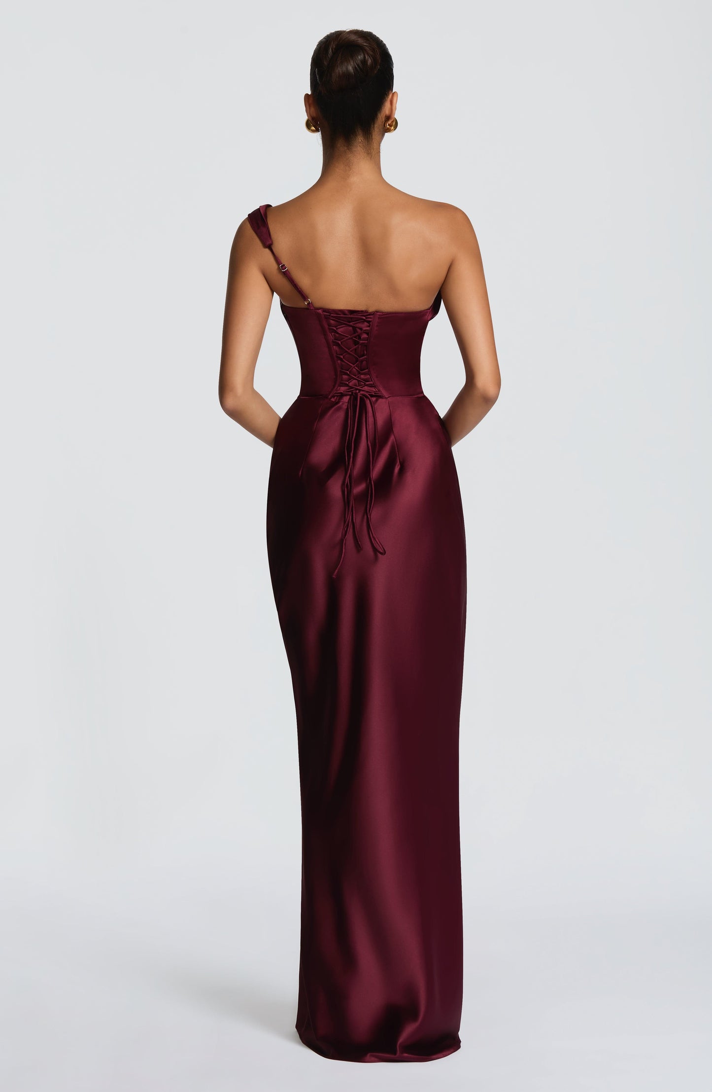 Evelyn | Women's Evening One Shoulder Satin Dress