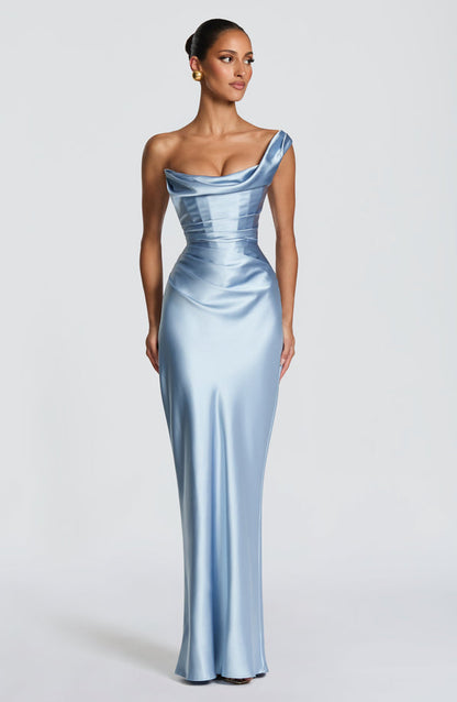 Evelyn | Women's Evening One Shoulder Satin Dress
