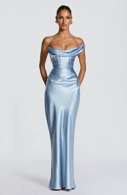 Evelyn | Women's Evening One Shoulder Satin Dress