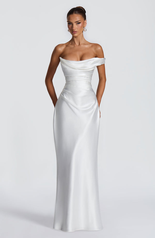 Evelyn | Women's Evening One Shoulder Satin Dress