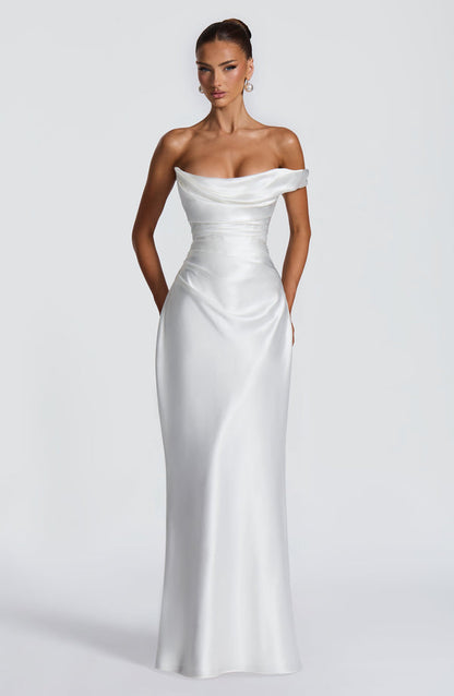 Evelyn | Women's Evening One Shoulder Satin Dress