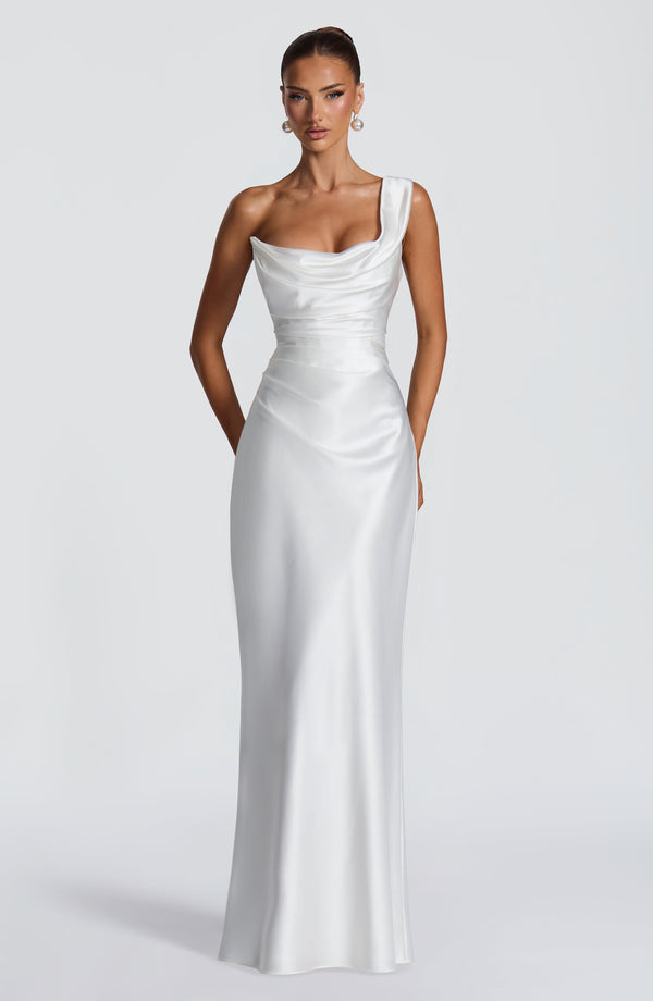 Evelyn | Women's Evening One Shoulder Satin Dress