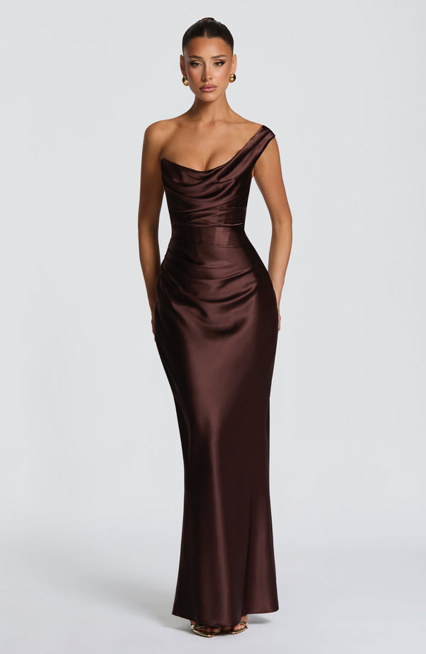 Evelyn | Women's Evening One Shoulder Satin Dress