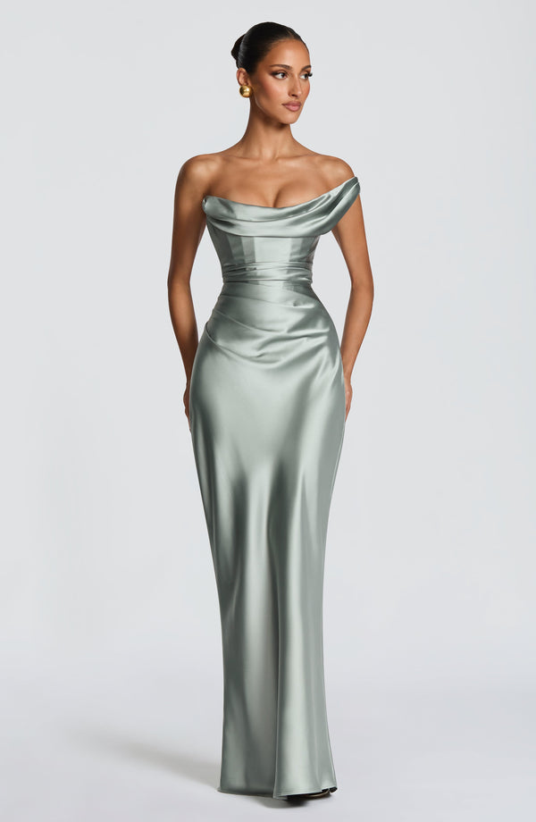 Evelyn | Women's Evening One Shoulder Satin Dress