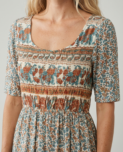 Ella | Women's Printed Boho Midi Dress