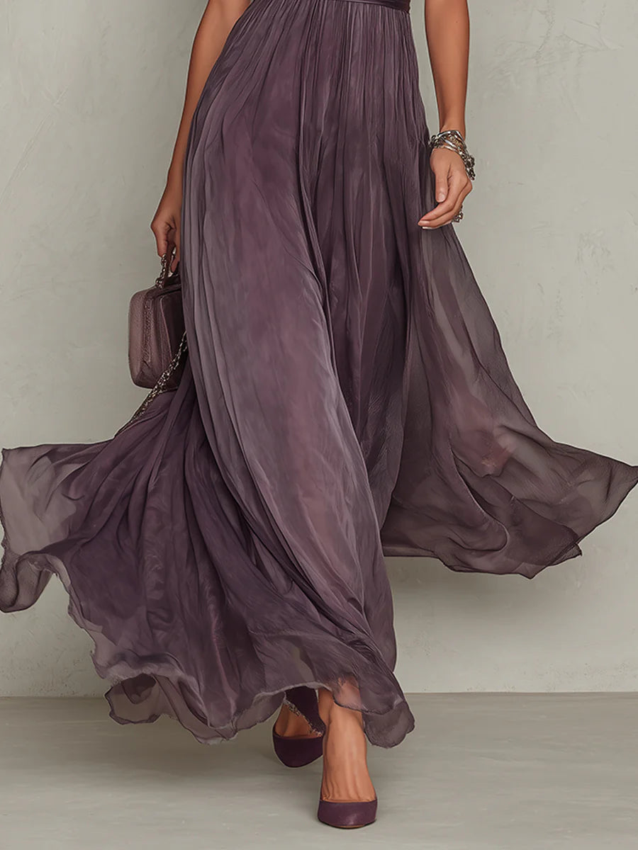 Eva | Women's Elegant Gathered Waist Maxi Dress
